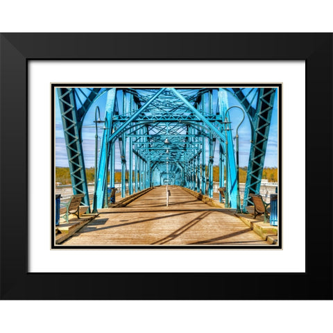 Walking Walnut Black Modern Wood Framed Art Print with Double Matting by Lee, Rachel