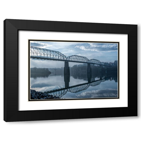 Walnut Early Light Black Modern Wood Framed Art Print with Double Matting by Lee, Rachel
