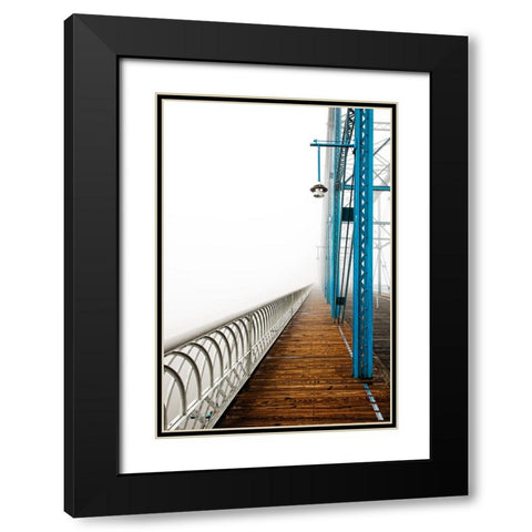 Walnut in Fog B Left Black Modern Wood Framed Art Print with Double Matting by Lee, Rachel