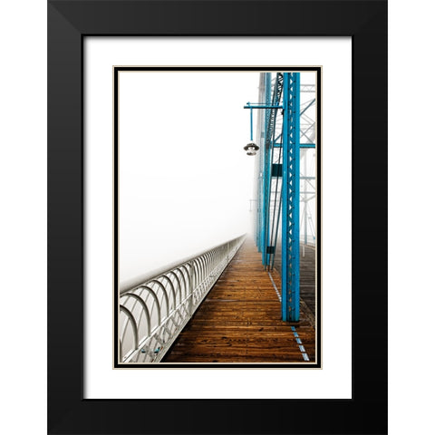 Walnut in Fog B Left Black Modern Wood Framed Art Print with Double Matting by Lee, Rachel