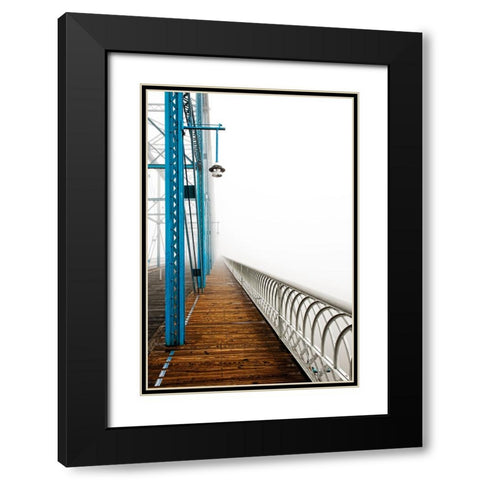Walnut in Fog B Right Black Modern Wood Framed Art Print with Double Matting by Lee, Rachel