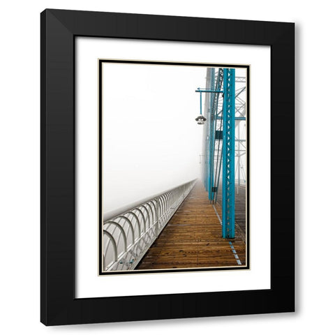 Walnut in Fog Left Black Modern Wood Framed Art Print with Double Matting by Lee, Rachel