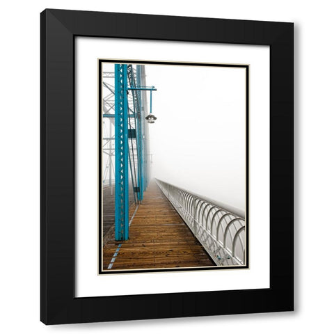 Walnut in Fog Right Black Modern Wood Framed Art Print with Double Matting by Lee, Rachel