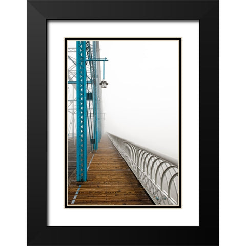 Walnut in Fog Right Black Modern Wood Framed Art Print with Double Matting by Lee, Rachel