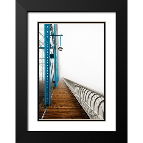 Walnut in Fog Right Oil Painting Black Modern Wood Framed Art Print with Double Matting by Lee, Rachel