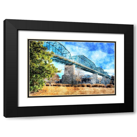 Walnut Warm Watercolor Black Modern Wood Framed Art Print with Double Matting by Lee, Rachel