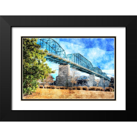 Walnut Warm Watercolor Black Modern Wood Framed Art Print with Double Matting by Lee, Rachel