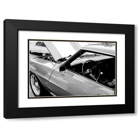 Camaro BW Black Modern Wood Framed Art Print with Double Matting by Malone, Will