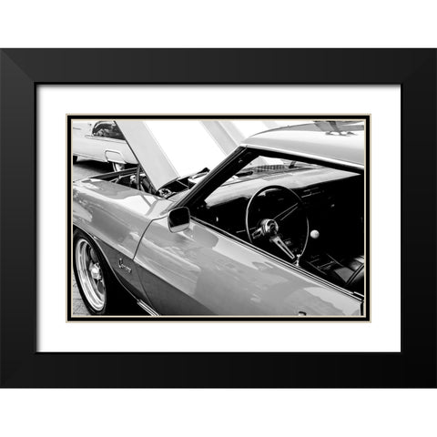 Camaro BW Black Modern Wood Framed Art Print with Double Matting by Malone, Will