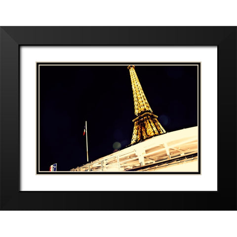 Eiffel Tower Black Modern Wood Framed Art Print with Double Matting by Malone, Will