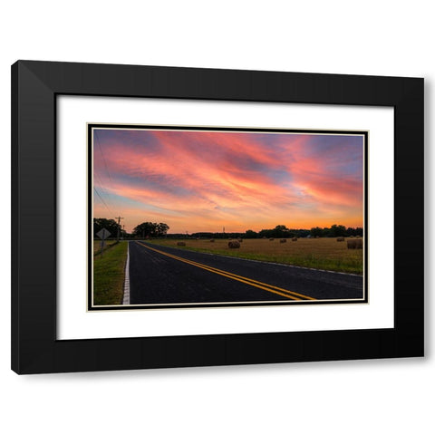 Sunrise Road Black Modern Wood Framed Art Print with Double Matting by Malone, Will