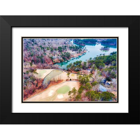 Golf Lake Black Modern Wood Framed Art Print with Double Matting by Malone, Will