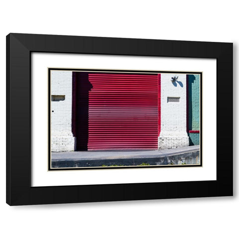 Red Garage 2 Black Modern Wood Framed Art Print with Double Matting by Malone, Will