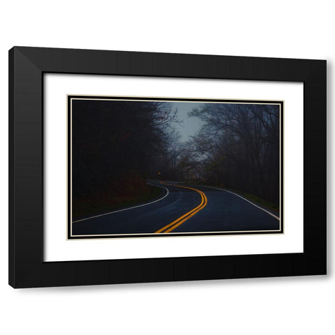 Winding Road Black Modern Wood Framed Art Print with Double Matting by Malone, Will
