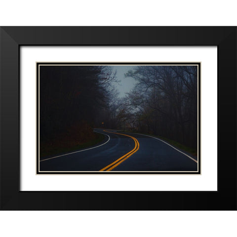 Winding Road Black Modern Wood Framed Art Print with Double Matting by Malone, Will