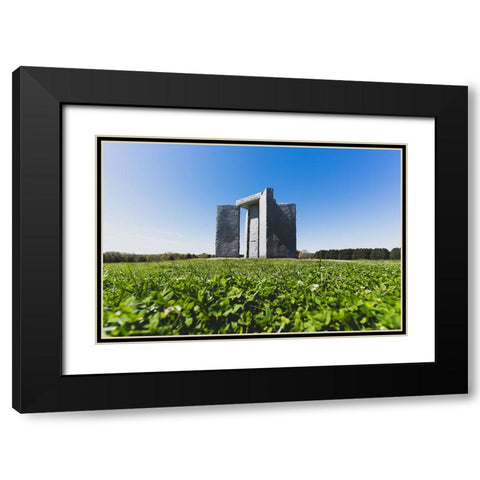 Guidestones Black Modern Wood Framed Art Print with Double Matting by Malone, Will