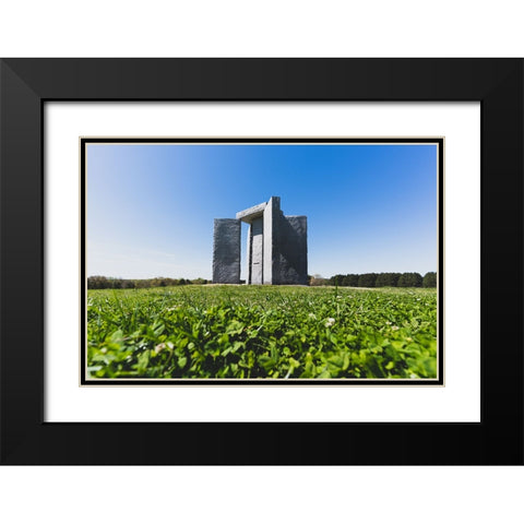 Guidestones Black Modern Wood Framed Art Print with Double Matting by Malone, Will