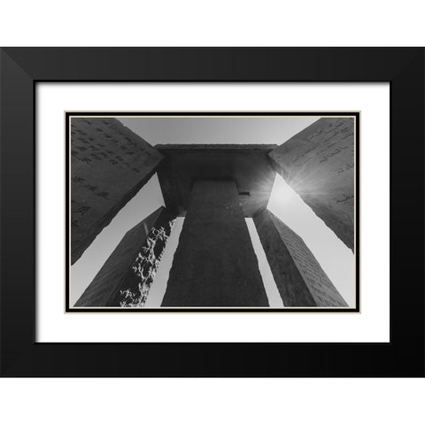 Guidestones 3 Black Modern Wood Framed Art Print with Double Matting by Malone, Will
