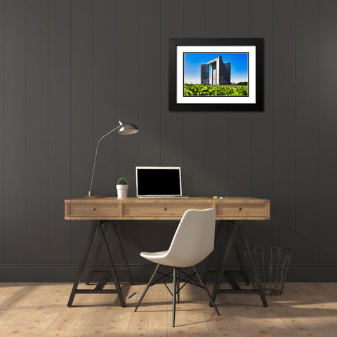 Guidestones 6 Black Modern Wood Framed Art Print with Double Matting by Malone, Will