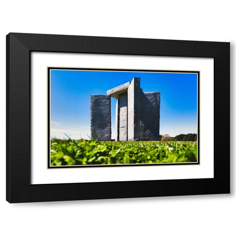 Guidestones 6 Black Modern Wood Framed Art Print with Double Matting by Malone, Will