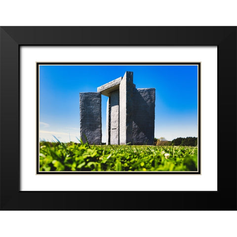 Guidestones 6 Black Modern Wood Framed Art Print with Double Matting by Malone, Will