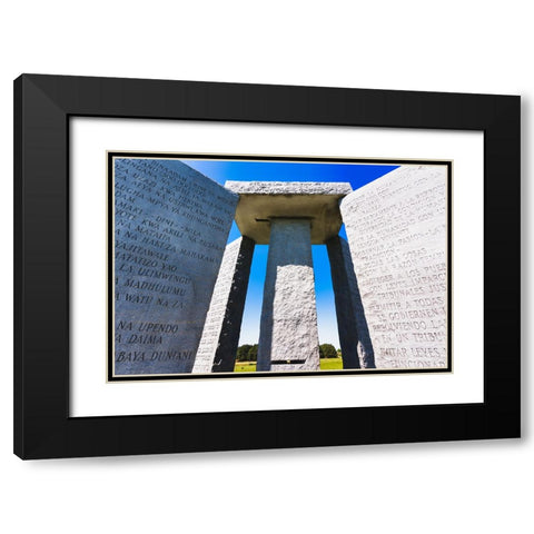 Guidestones 7 Black Modern Wood Framed Art Print with Double Matting by Malone, Will