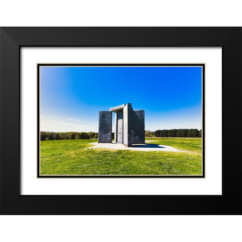 Guidestones 8 Black Modern Wood Framed Art Print with Double Matting by Malone, Will