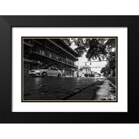 Downtown Natchitoches Black Modern Wood Framed Art Print with Double Matting by Malone, Will