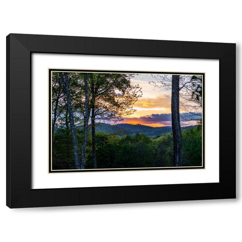 Cashiers Sunset 2 Black Modern Wood Framed Art Print with Double Matting by Malone, Will
