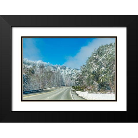 Snow Road Black Modern Wood Framed Art Print with Double Matting by Malone, Will