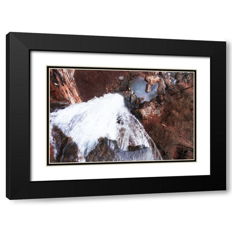 Down Waterfall Black Modern Wood Framed Art Print with Double Matting by Malone, Will