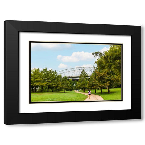 Bastrop Bridge Black Modern Wood Framed Art Print with Double Matting by Malone, Will