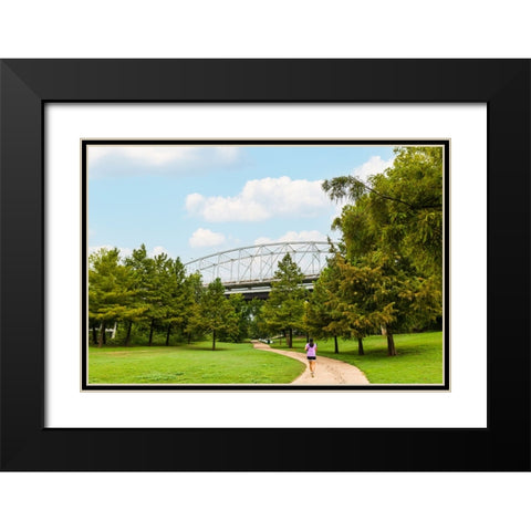 Bastrop Bridge Black Modern Wood Framed Art Print with Double Matting by Malone, Will