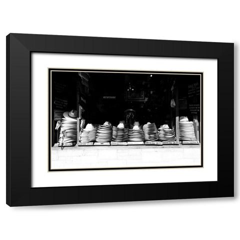Hat Shop Black Modern Wood Framed Art Print with Double Matting by Malone, Will