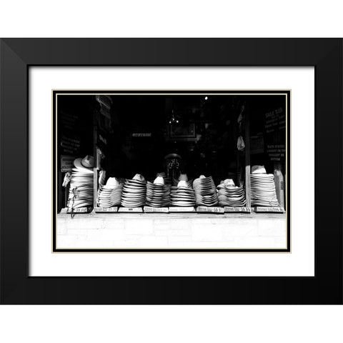 Hat Shop Black Modern Wood Framed Art Print with Double Matting by Malone, Will