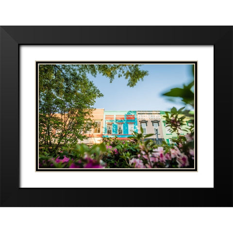 Downtown Morning Black Modern Wood Framed Art Print with Double Matting by Malone, Will