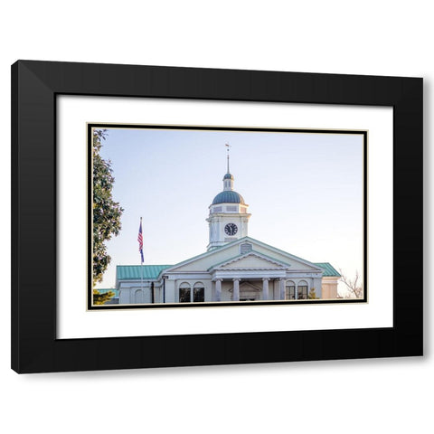 Aiken Courthouse Black Modern Wood Framed Art Print with Double Matting by Malone, Will