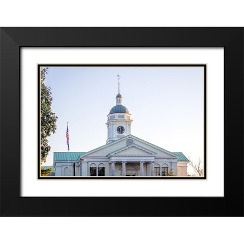Aiken Courthouse Black Modern Wood Framed Art Print with Double Matting by Malone, Will