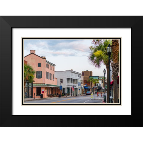 Downtown Beaufort Morning 3 Black Modern Wood Framed Art Print with Double Matting by Malone, Will