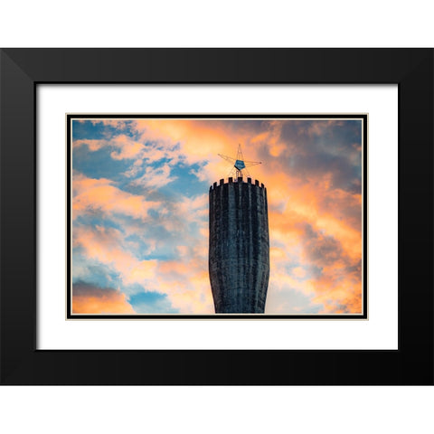 Standpipe Sunrise Black Modern Wood Framed Art Print with Double Matting by Malone, Will