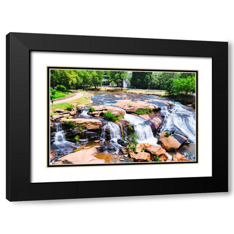 Falls Park Black Modern Wood Framed Art Print with Double Matting by Malone, Will