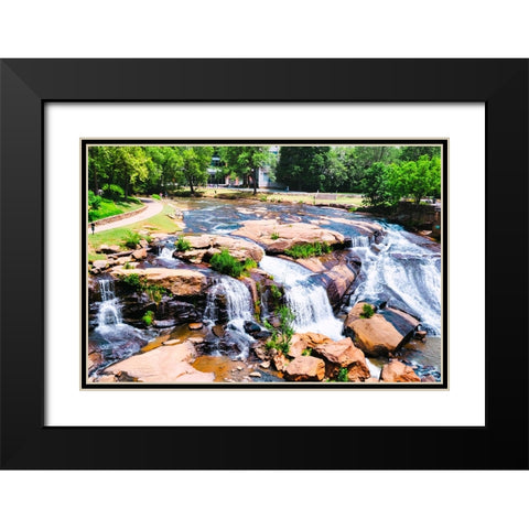 Falls Park Black Modern Wood Framed Art Print with Double Matting by Malone, Will