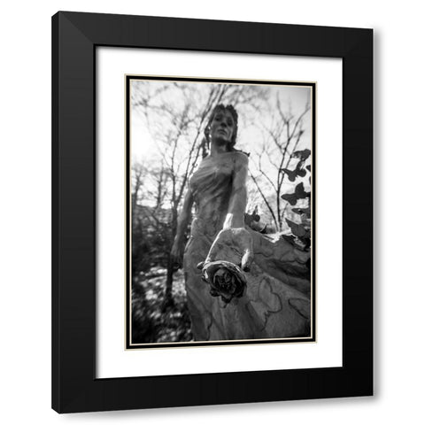 Take a Flower Black Modern Wood Framed Art Print with Double Matting by Malone, Will