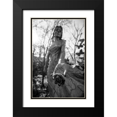 Take a Flower Black Modern Wood Framed Art Print with Double Matting by Malone, Will