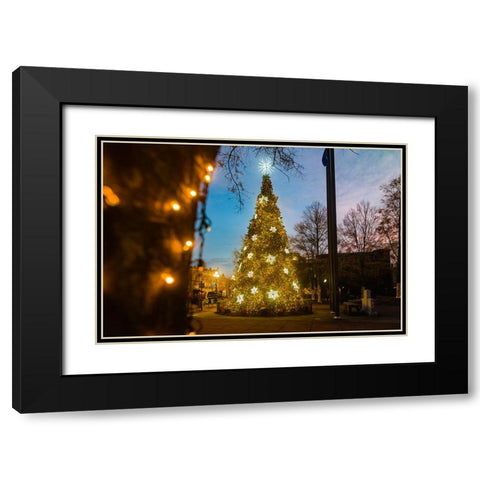 Christmas Sunset Black Modern Wood Framed Art Print with Double Matting by Malone, Will