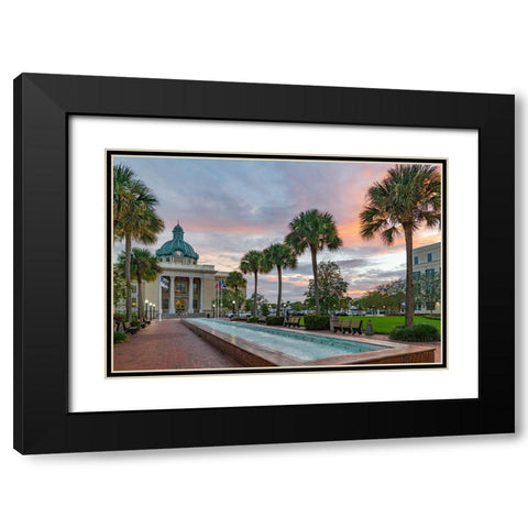Courthouse Black Modern Wood Framed Art Print with Double Matting by Malone, Will