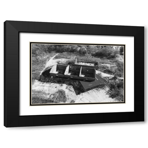 Aerial Mill 2 Black Modern Wood Framed Art Print with Double Matting by Malone, Will