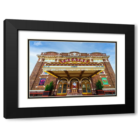 Athens Theater Black Modern Wood Framed Art Print with Double Matting by Malone, Will