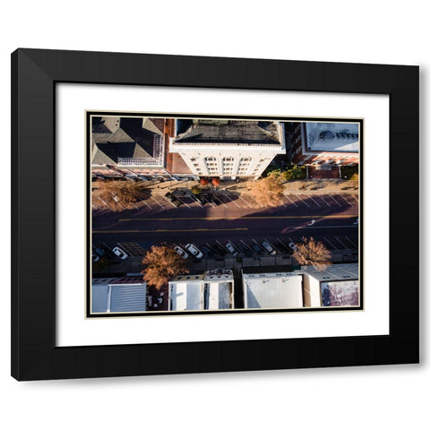 Business Exchange Above Black Modern Wood Framed Art Print with Double Matting by Malone, Will