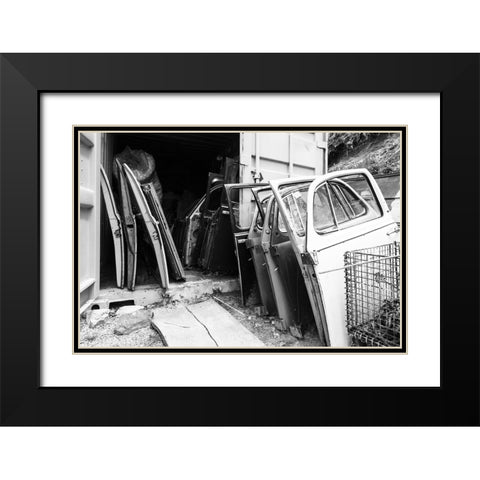 Car Doors BW Black Modern Wood Framed Art Print with Double Matting by Malone, Will